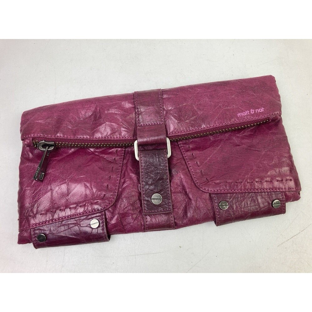 Vintage Matt & Nat Samsara Burgundy Vegan Leather Folded Clutch